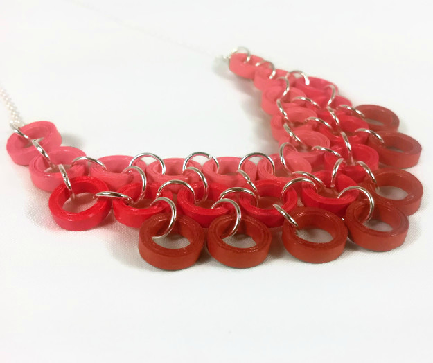 Red Ombre Bib Necklace